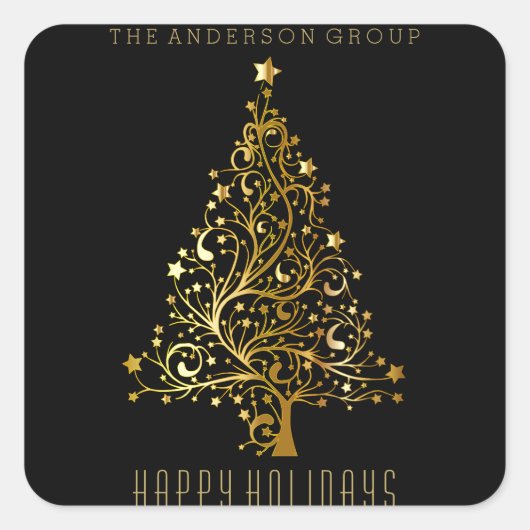 モダン企業のエレガント金ゴールド スクエアシール (正面)