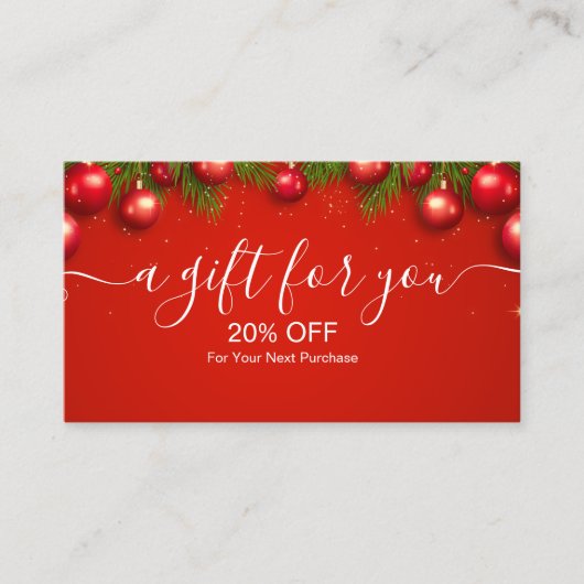 モダン企業のクリスマス 割引カード (正面)