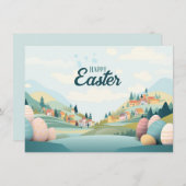 モダン企業のハッピーイースターパステルの色 シーズンカード (正面/裏面)