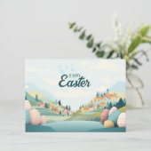 モダン企業のハッピーイースターパステルの色 シーズンカード (スタンド正面)