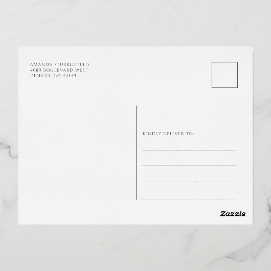 モダン企業のパーティー金ゴールド 箔シーズンポストカード (裏面)