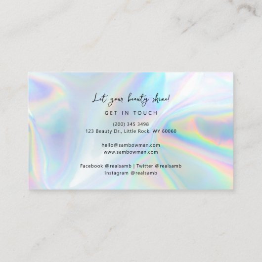 モダン企業のManager Script Holographic 名刺 (裏面)