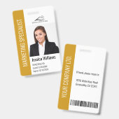 モダン企業従業員写真ロゴ 名前 オーカーID バッジ (正面&裏面)
