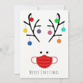 モダン休み仮面お洒落トナカイ シーズンカード (正面)