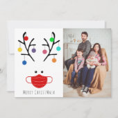 モダン休み仮面お洒落トナカイ シーズンカード (正面)