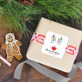 モダン休み仮面お洒落トナカイ スクエアシール