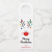 モダン休み仮面お洒落トナカイ ボトルネックタグ (正面)