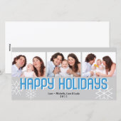 モダン休日のトリチブルーグレー幸せな休日 シーズンカード (正面/裏面)