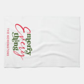 モダン休日ミニマルメリーリスト キッチンタオル (横)