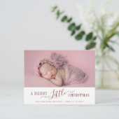 モダン休日レタリング生誕通知カード ポストカード (スタンド正面)