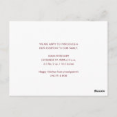 モダン休日レタリング生誕通知カード ポストカード (裏面)