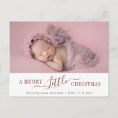 モダン休日レタリング生誕通知カード ポストカード (正面)