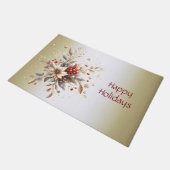 モダン休日花の書式 ドアマット (アングル)