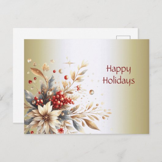 モダン休日花はがき ポストカード (正面/裏面)