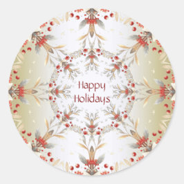 モダン休日花シール ラウンドシール