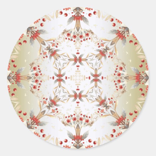 モダン休日花シール ラウンドシール (正面)