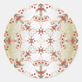 モダン休日花シール ラウンドシール