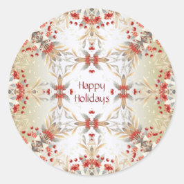 モダン休日花シール ラウンドシール