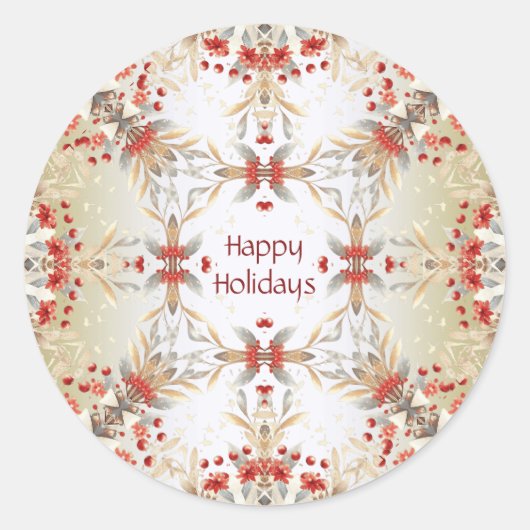 モダン休日花シール ラウンドシール (正面)