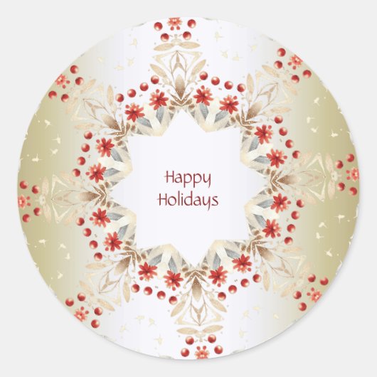 モダン休日花シール ラウンドシール (正面)