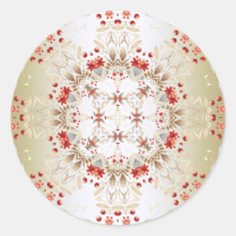 モダン休日花シール ラウンドシール