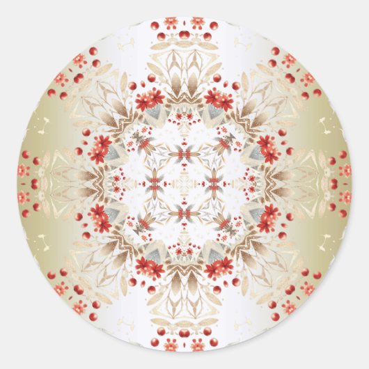 モダン休日花シール ラウンドシール (正面)