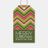 モダン休日 – メリークリスマスレッドグリーン ギフトタグ (正面)