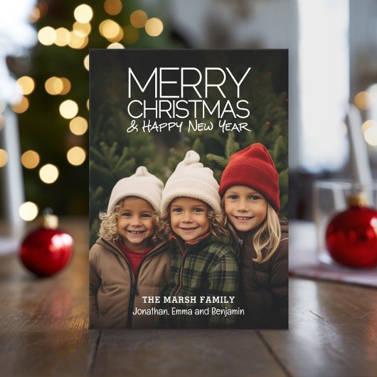 モダン休日 – Merry Christmas HNYフルフォト シーズンカード