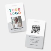 モダン会社員IDカードQR バッジ (Front & Back)