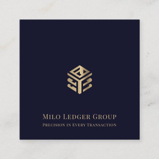 モダン会計税コンサルティングカスタムロゴ スクエア名刺 (正面)