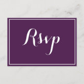 モダン伝統的シンプル紫ウエディングRSVP エンクロージャーカード (裏面)