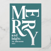 モダン伝統的ミニマルティール（緑がかった色） 箔シーズンカード (正面)