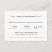 モダン伝統的ミニマル式RSVP エンクロージャーカード (正面)