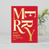 モダン伝統的ミニマル聖降誕祭ホイル 箔シーズンカード (立ち正面)