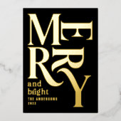 モダン伝統的ミニマル聖降誕祭ホイル 箔シーズンカード (正面)