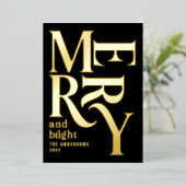 モダン伝統的ミニマル聖降誕祭ホイル 箔シーズンカード (立ち正面)