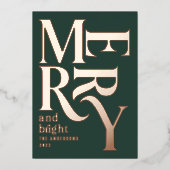 モダン伝統的ミニマル聖降誕祭 箔シーズンカード (正面)