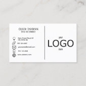 モダン伝統的ミニマル連絡ロゴ 名刺 (裏面)
