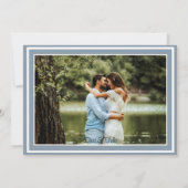 モダン伝統的Dusty Blue Photo 結婚's 招待状 (裏面)