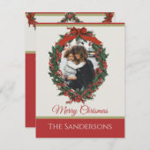 モダン伝統的Holiday Photoリース (正面/裏面)