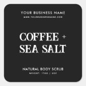 モダン体スエレガントクラブ黒製品ラベル スクエアシール (正面)