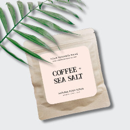 モダン体スクラブエレガント赤面ピンク製品ラベル スクエアシール