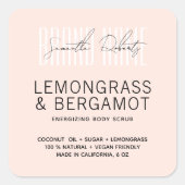 モダン体スクラブピンクあなたのブランドラベルを追加 スクエアシール (正面)