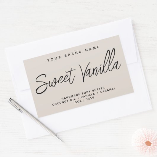 モダン体バシンプルタエレガント化粧料 長方形シール (封筒)