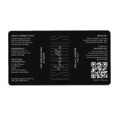 モダン体バス美しいブラック油ボトル製品 ラベル (正面)