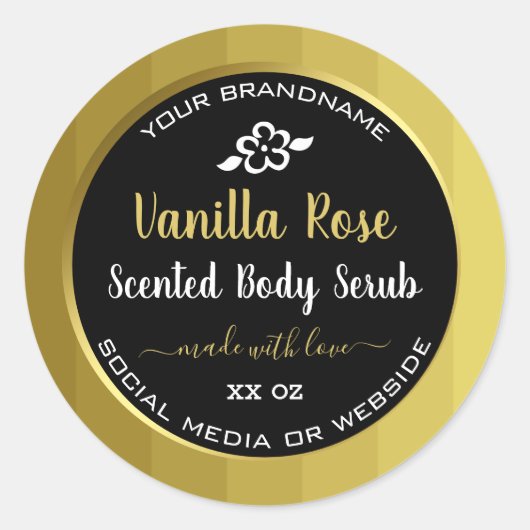 モダン体Serviceパッケージのラベル金ゴールドとブラック ラウンドシール (正面)