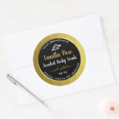 モダン体Serviceパッケージのラベル金ゴールドとブラック ラウンドシール (封筒)