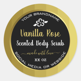 モダン体Serviceパッケージのラベル金ゴールドとブラック ラウンドシール