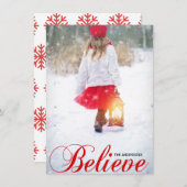 モダン信じクリスマス |写真 シーズンカード (正面/裏面)