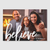 モダン信じタイポグラフィ写真クリスマスマグネット (正面)